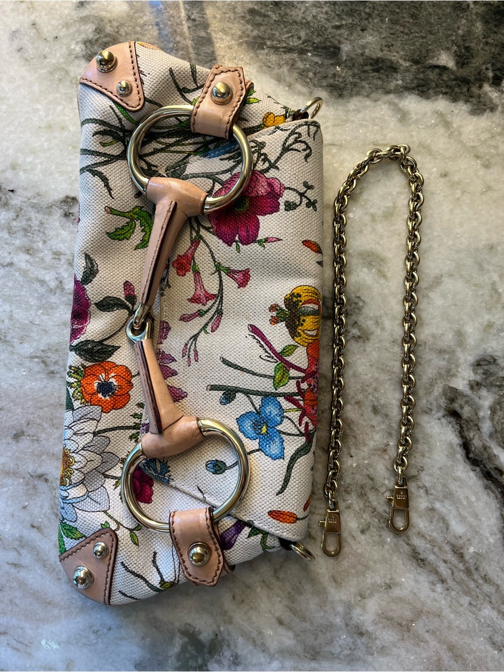 Gucci FLORA Horsebit Gold Chain Evening purse MINT - RARE / TOM FORD ERA